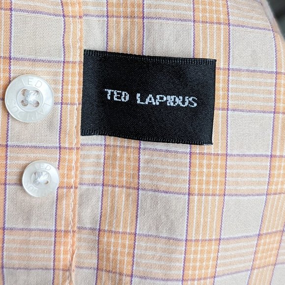 Ted Lapidus* Men's Short Sleeve Button Down Curved Hem Chest Pocket Shirt~ Large - Picture 6 of 10